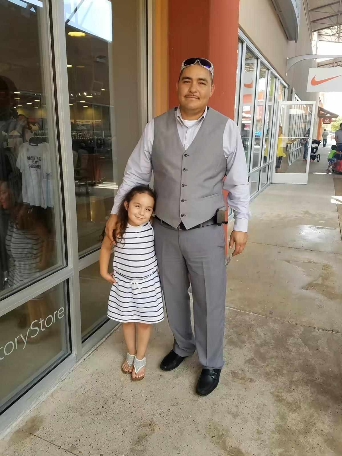 Edgar Israel Del Razo with Katherine as a little girl